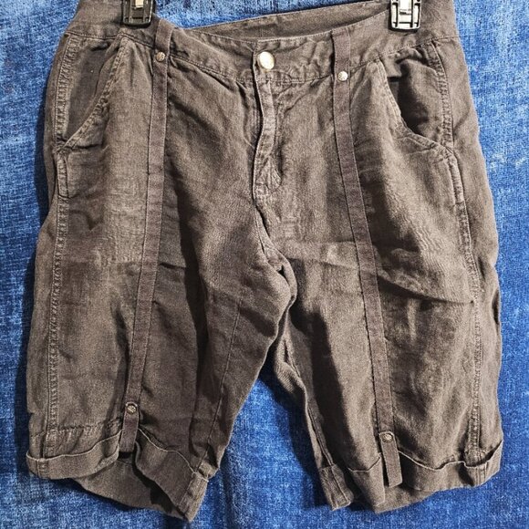 Athleta Black Linen Shorts 6 Small - Picture 2 of 7